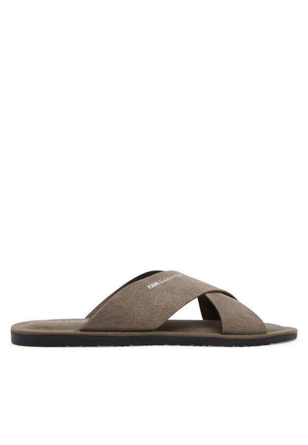 Karl Lagerfeld - KARL LAGERFELD Klapki Kastor III KL70214 Szary. Kolor: szary. Materiał: skóra