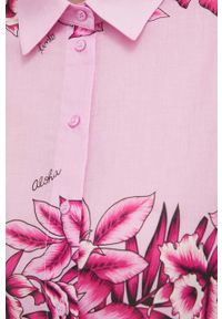 Pinko koszula bawełniana damska kolor różowy relaxed z kołnierzykiem klasycznym. Typ kołnierza: kołnierzyk klasyczny. Kolor: różowy. Materiał: bawełna. Styl: klasyczny #2