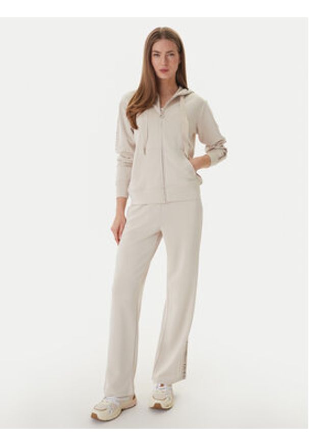 Guess Bluza W6GQ03 K2656 Beżowy Regular Fit. Kolor: beżowy. Materiał: syntetyk