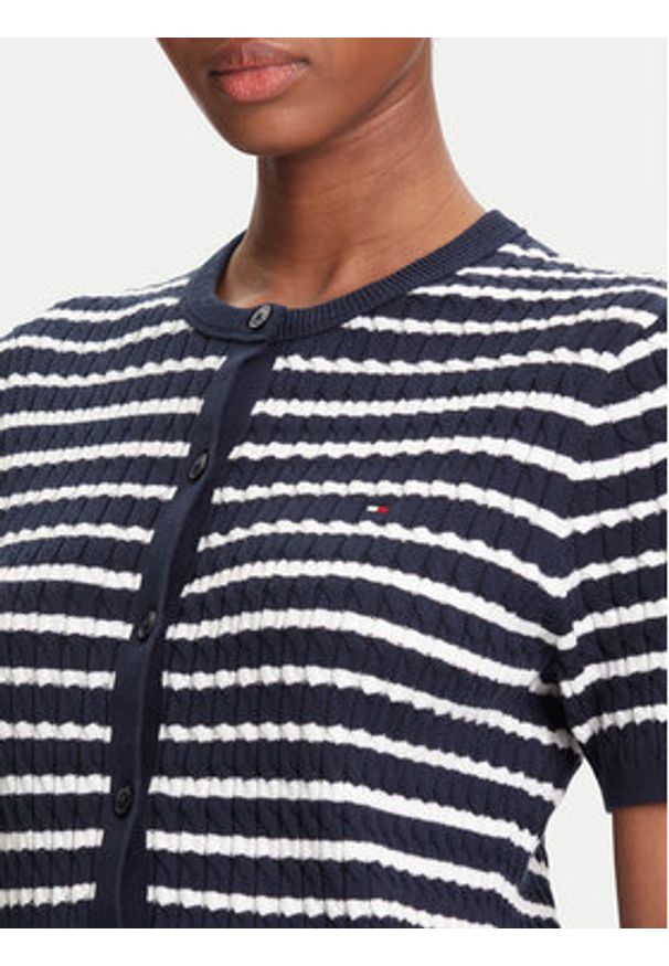 TOMMY HILFIGER - Tommy Hilfiger Kardigan WW0WW45707 Granatowy Slim Fit. Kolor: niebieski. Materiał: bawełna