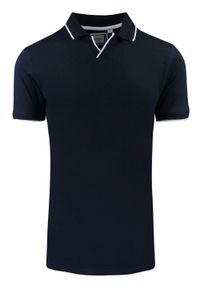 Oryginalna Koszulka Polo - Brave Soul - Granatowa. Okazja: na co dzień. Typ kołnierza: polo. Kolor: niebieski. Materiał: bawełna. Styl: casual