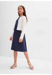 bonprix - Sukienka z dżerseju z elastycznego materiału z bawełną organiczną. Kolor: niebieski. Materiał: bawełna, jersey, materiał