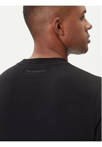 Karl Lagerfeld - KARL LAGERFELD T-Shirt 755046 554225 Czarny Regular Fit. Typ kołnierza: dekolt w karo. Kolor: czarny. Materiał: bawełna