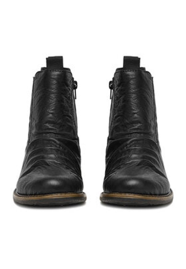 Rieker Botki 74855-00 Czarny. Kolor: czarny. Materiał: skóra