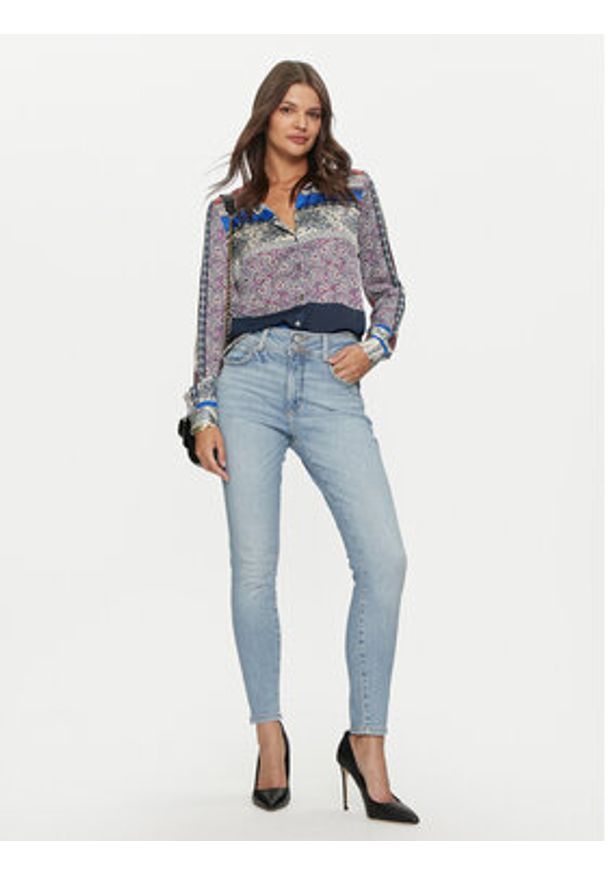 Guess Jeansy W4YA34 D52U0 Niebieski Skinny Fit. Kolor: niebieski