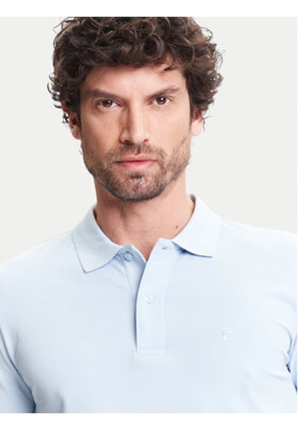 Pierre Cardin Polo C5 21354.2110 Błękitny Regular Fit. Typ kołnierza: polo. Kolor: niebieski. Materiał: bawełna