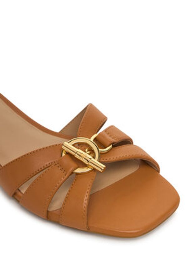 Lauren Ralph Lauren - LAUREN RALPH LAUREN Klapki 802982875006 Brązowy. Kolor: brązowy. Materiał: skóra