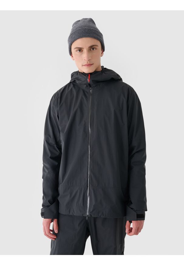 4f - 4F Kurtka trekkingowa membrana 20000/40000 męska - czarna L. Kolor: czarny. Materiał: dzianina, materiał, hardshell, tkanina, puch. Technologia: Primaloft. Sezon: zima. Sport: wspinaczka, turystyka piesza