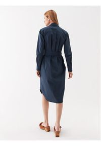 Simple Sukienka koszulowa SI23-SUD012 Granatowy Regular Fit. Kolor: niebieski. Materiał: bawełna. Typ sukienki: koszulowe #2