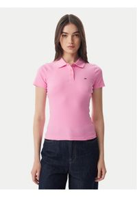 Tommy Jeans Polo DW0DW22327 Różowy jasny Slim Fit. Typ kołnierza: polo. Kolor: różowy. Materiał: bawełna #1