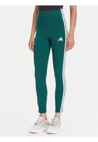 Adidas - adidas Legginsy Essentials 3-Stripes KB7663 Zielony Slim Fit. Kolor: zielony. Materiał: bawełna