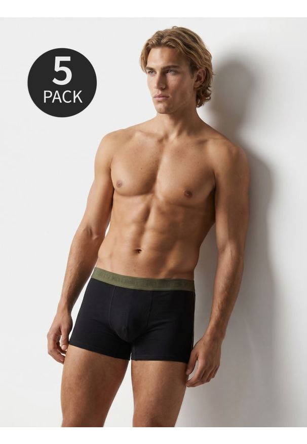 Sinsay - Bawełniane bokserki 5 pack - czarny. Kolor: czarny. Materiał: bawełna