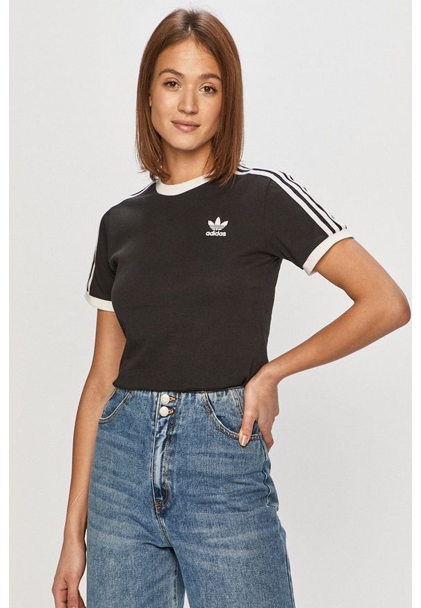 adidas Originals - T-shirt GN2900 GN2900-BLACK. Okazja: na co dzień. Kolor: czarny. Materiał: dzianina. Wzór: gładki. Styl: casual