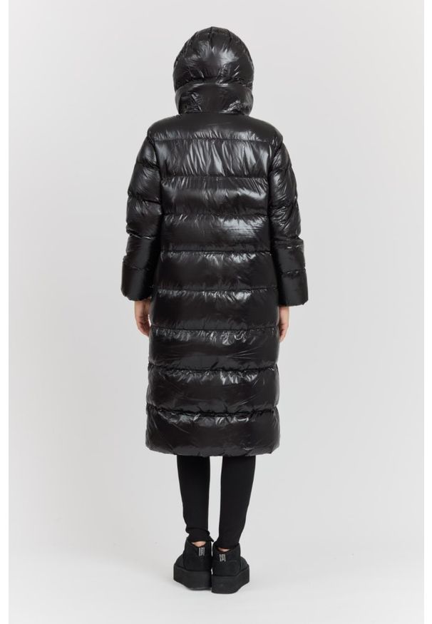 Hetrego - HETREGO Czarny damski płaszcz puchowy Tara Woman Oversized Quilted Coat. Okazja: na co dzień. Kolor: czarny. Materiał: puch. Długość: do kolan. Styl: casual
