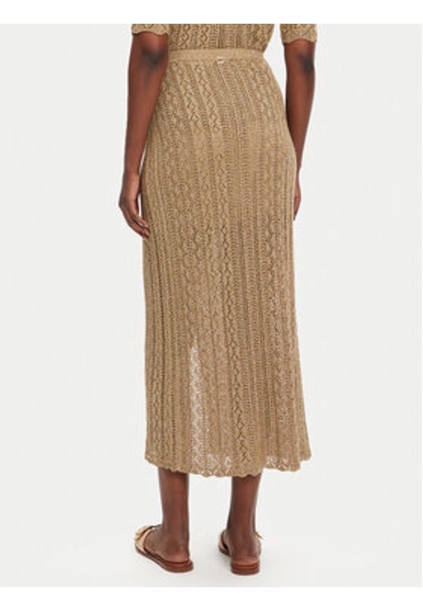 TwinSet - TWINSET Spódnica midi 251TT3192 Beżowy Slim Fit. Kolor: beżowy. Materiał: wiskoza