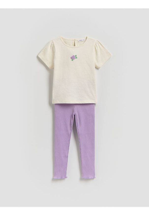 Reserved - Bawełniany komplet - lawendowy. Kolor: fioletowy. Materiał: bawełna