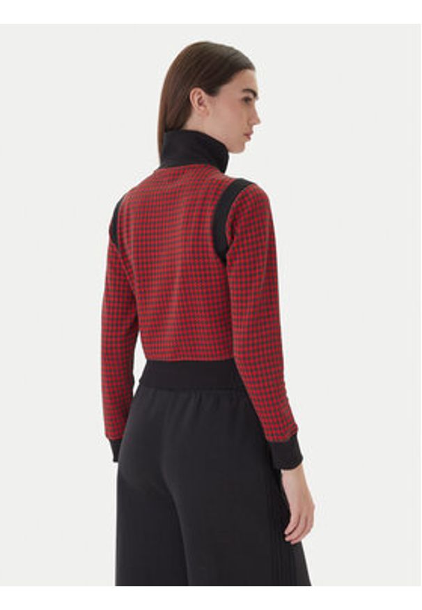 Adidas - adidas Bluza Houndstooth JY3461 Czerwony Regular Fit. Kolor: czerwony. Materiał: bawełna, syntetyk