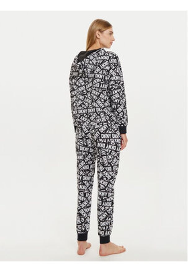DKNY Piżama YI80022 Czarny Regular Fit. Kolor: czarny. Materiał: syntetyk