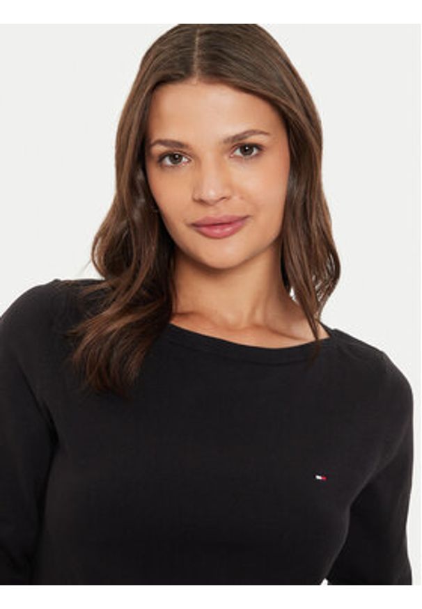 TOMMY HILFIGER - Tommy Hilfiger Sweter WW0WW40099 Czarny Regular Fit. Kolor: czarny. Materiał: bawełna, syntetyk