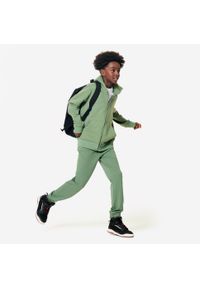 DOMYOS - Spodnie dresowe dla dzieci. Kolekcja: plus size. Kolor: zielony. Materiał: dresówka. Sport: joga i pilates #2