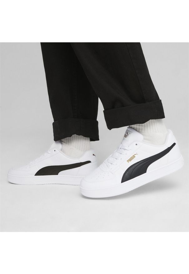 Puma - Sneakersy Caven 2.0 PUMA White Black Gold. Kolor: czarny, biały, wielokolorowy, żółty. Materiał: guma, syntetyk, tkanina, materiał. Sezon: lato. Sport: turystyka piesza