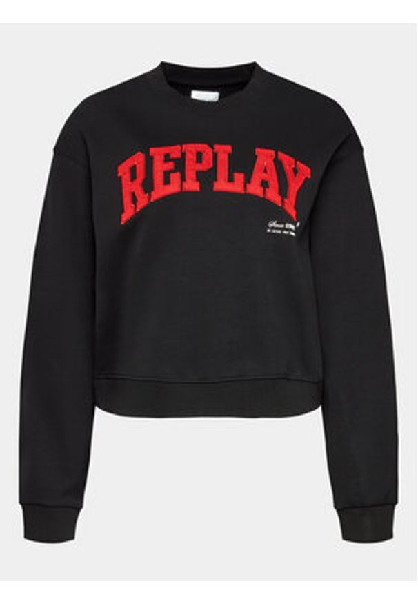 Replay Bluza W3104.000.23591 Czarny Regular Fit. Kolor: czarny. Materiał: bawełna