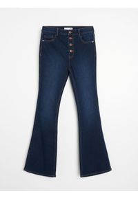 Sinsay - Spodnie jeansowe flare - niebieski. Kolor: niebieski
