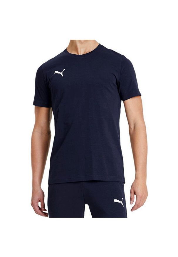 Puma - Koszulka męska sportowa granatowa logo PUMA. Kolor: niebieski