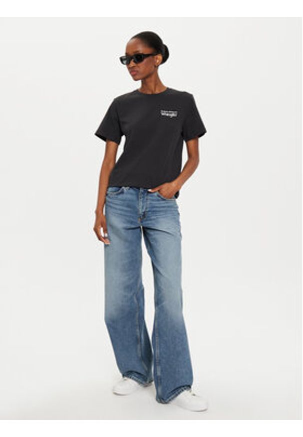 Wrangler T-Shirt Graphic 112356429 Czarny Regular Fit. Kolor: czarny. Materiał: bawełna