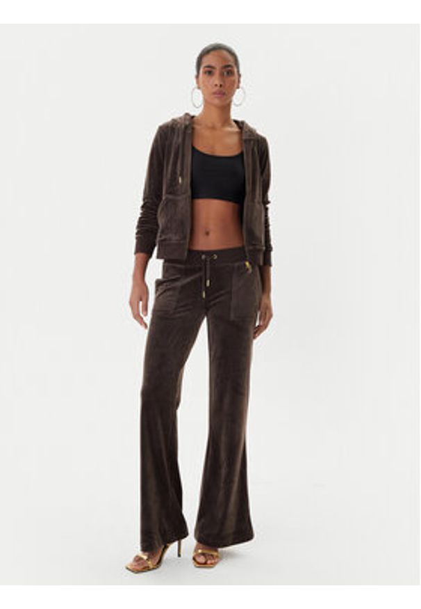 Juicy Couture Bluza Robertson JCAP176G Brązowy Slim Fit. Kolor: brązowy. Materiał: syntetyk