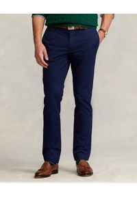 Ralph Lauren - RALPH LAUREN - Granatowe spodnie chino Slim Fit. Kolor: niebieski. Materiał: tkanina, bawełna. Styl: klasyczny