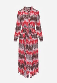 Renee - Czerwona Sukienka Thronanthe. Kolor: czerwony. Długość rękawa: długi rękaw. Typ sukienki: koszulowe. Długość: maxi #2