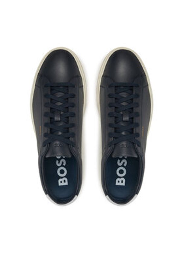 BOSS Sneakersy Kieran 50536480 Granatowy. Kolor: niebieski. Materiał: skóra