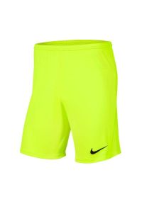 Nike - Spodenki Z Dzianiny Dla Dzieci Park III. Kolor: żółty, wielokolorowy, zielony. Materiał: dzianina. Styl: sportowy. Sport: turystyka piesza #1