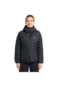Damska kurtka z kapturem Haglöfs Särna Mimic. Typ kołnierza: kaptur. Kolor: czarny. Materiał: puch. Sport: turystyka piesza #1