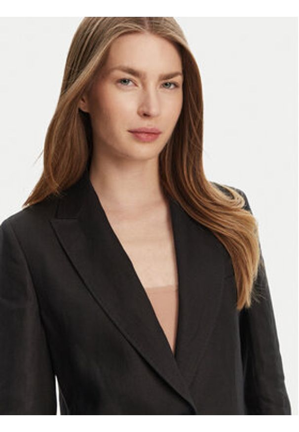 Weekend Max Mara Marynarka Nalut 2515041012 Czarny Regular Fit. Kolor: czarny. Materiał: len