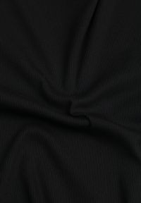 Born2be - Czarny Dopasowany T-shirt z Prążkowanej Tkaniny z Bawełny Acalenos. Okazja: na co dzień. Kolor: czarny. Materiał: prążkowany, bawełna, tkanina. Sezon: lato. Styl: casual, klasyczny, elegancki #2