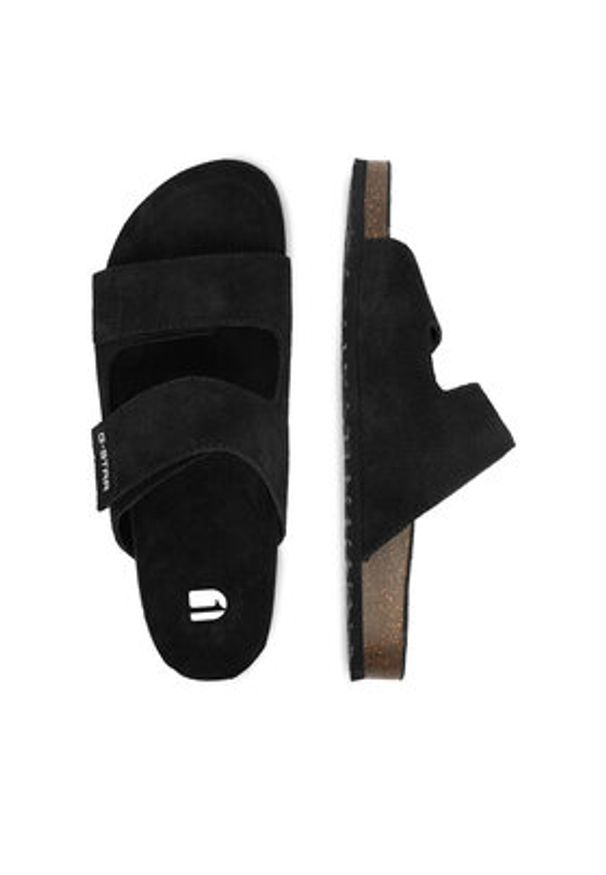 G-Star RAW - G-Star Raw Klapki EO-MILO-01 MI34 Czarny. Kolor: czarny. Materiał: skóra, zamsz