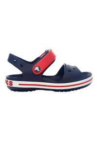 Buty do chodzenia niemowlęce Crocs Crocband Sandal Kids. Okazja: na co dzień. Zapięcie: bez zapięcia. Kolor: czerwony, wielokolorowy, niebieski. Materiał: materiał, syntetyk. Szerokość cholewki: normalna. Sport: turystyka piesza