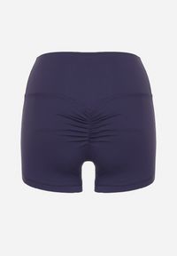 Born2be - Granatowe Szorty Ozdobione Marszczeniem Halosela. Okazja: na co dzień, na spacer. Kolor: niebieski. Wzór: aplikacja. Sezon: lato. Styl: casual #7