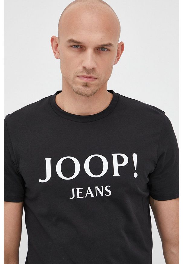 JOOP! - Joop! t-shirt bawełniany kolor czarny z nadrukiem. Kolor: czarny. Materiał: bawełna. Wzór: nadruk