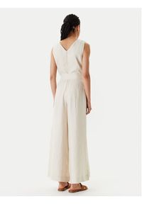 United Colors of Benetton - United Colors Of Benetton Kombinezon 4AGHDT00E Beżowy Wide Leg. Kolor: beżowy. Materiał: len #5