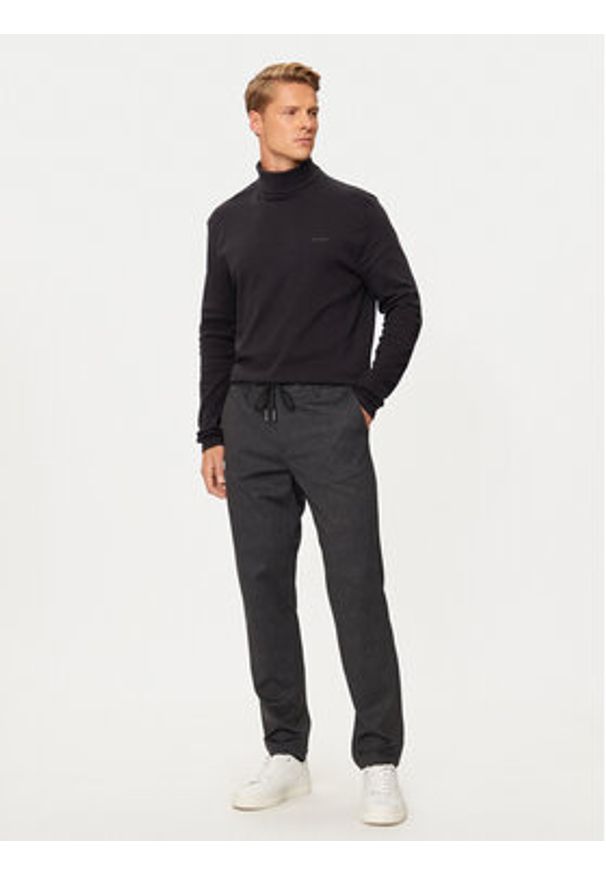 Hechter Paris Golf 75001 142905 Czarny Regular Fit. Typ kołnierza: golf. Kolor: czarny. Materiał: bawełna