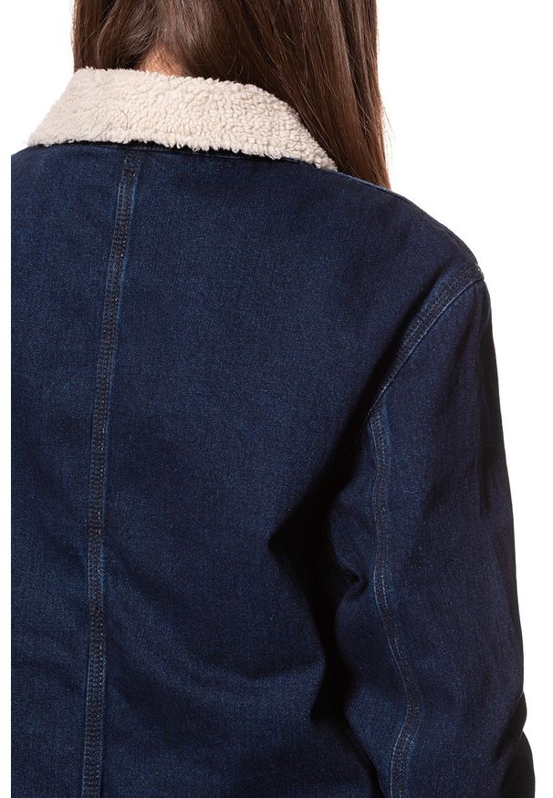 Lee - DAMSKA KURTKA JEANSOWA LEE SHERPA CHORE JACKET BROOME L54FCZXK 112112773. Materiał: jeans. Wzór: jednolity