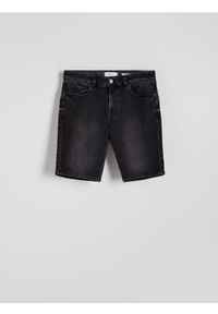 Reserved - Jeansowe szorty slim fit - szary. Kolor: szary. Materiał: jeans
