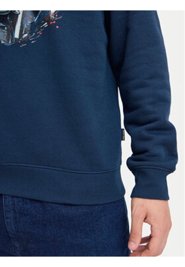 Blend Bluza 20717756 Granatowy Regular Fit. Kolor: niebieski. Materiał: bawełna