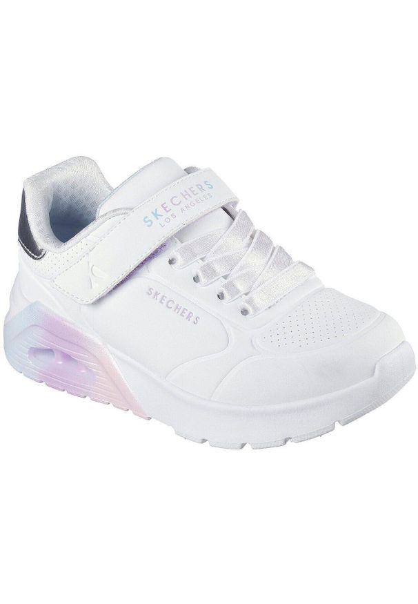 skechers - Adidasy Skechers Uno Lite 2.0 - Vivid, Dzieci. Kolor: biały. Materiał: skóra ekologiczna, materiał