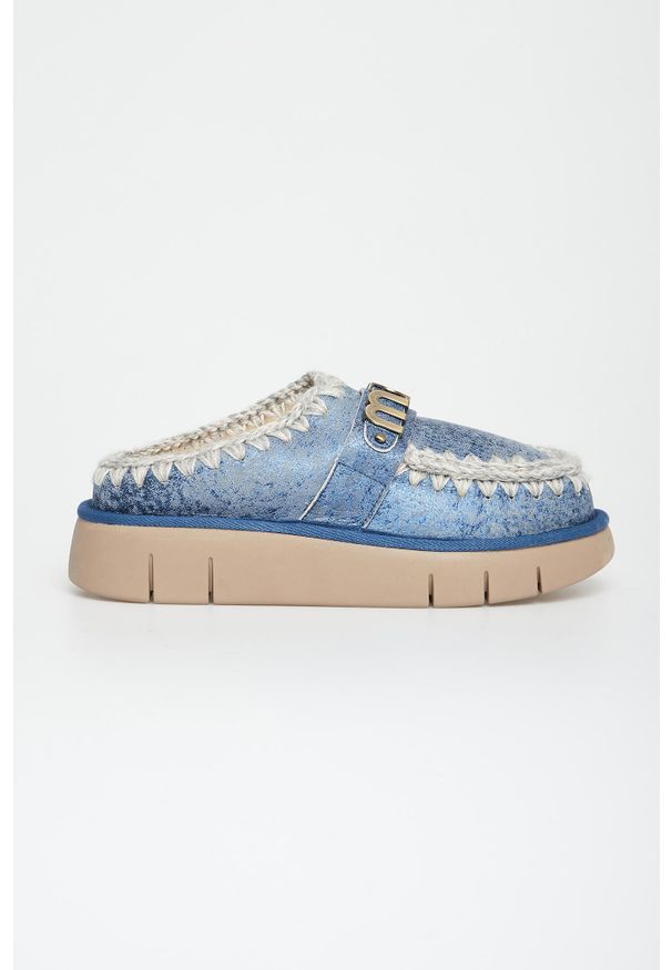 Mou - Klapki damskie skórzane mule MOU. Materiał: skóra