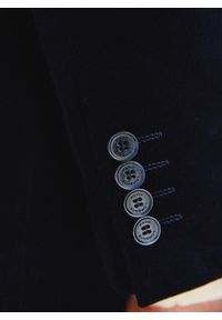 Pako Lorente - PAKO LORENTE - Granatowa sztruksowa marynarka męska. Okazja: na co dzień. Kolor: niebieski, brązowy. Materiał: sztruks. Styl: casual #8