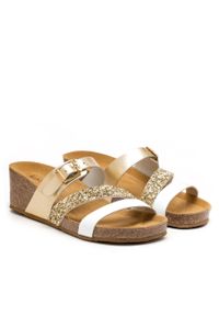Klapki Kazar Illa 53875-ST-51 Złoty. Kolor: złoty. Materiał: skóra #1